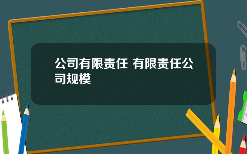 公司有限责任 有限责任公司规模